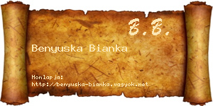 Benyuska Bianka névjegykártya