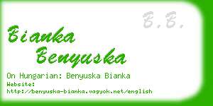 bianka benyuska business card